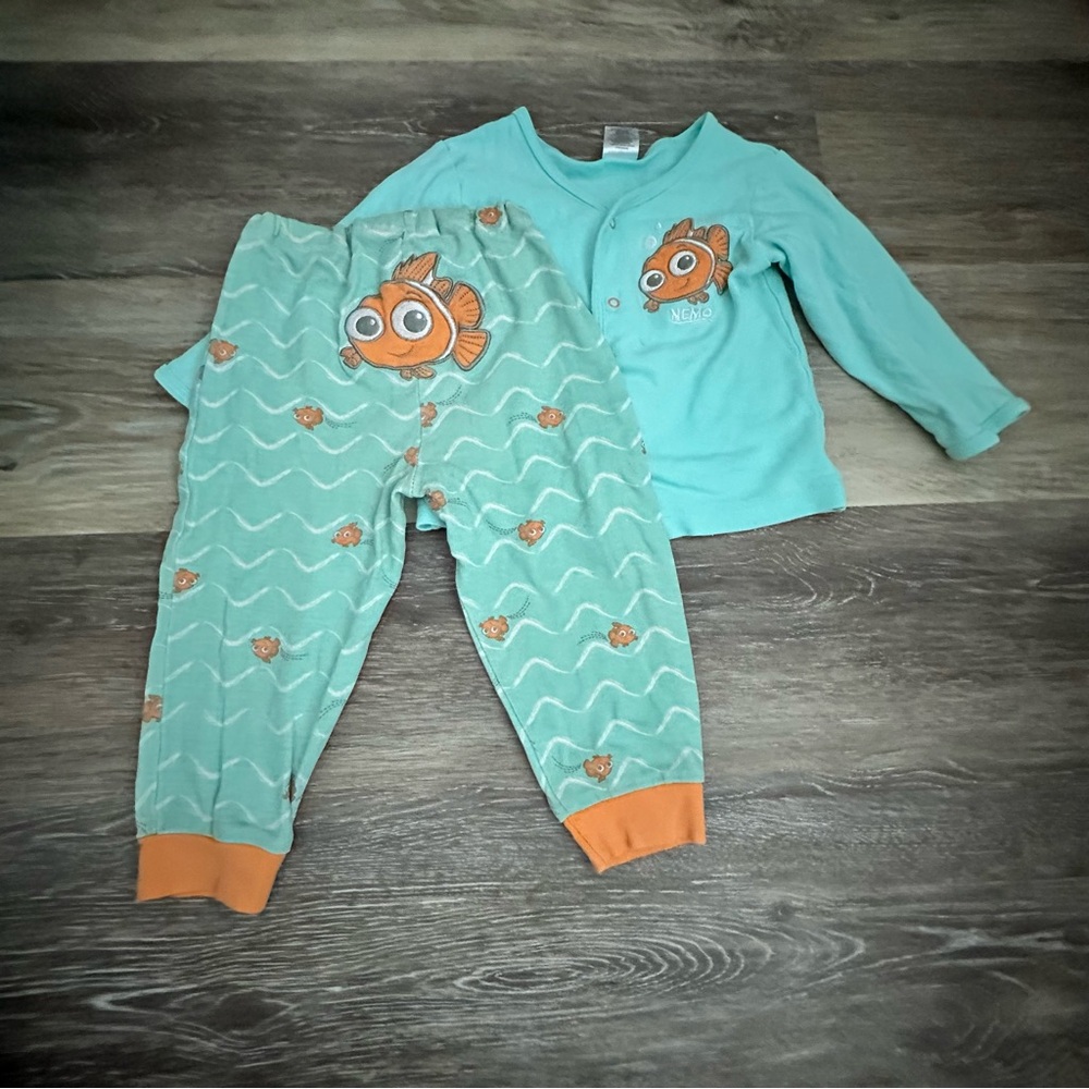Disney Baby Kids Finding Nemo Pajamas - Blue and Orange 18M